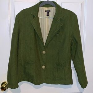 Steve & Barry’s Olive Green Tweed Jacket With Elbow Patches Women’s Junior’s XL